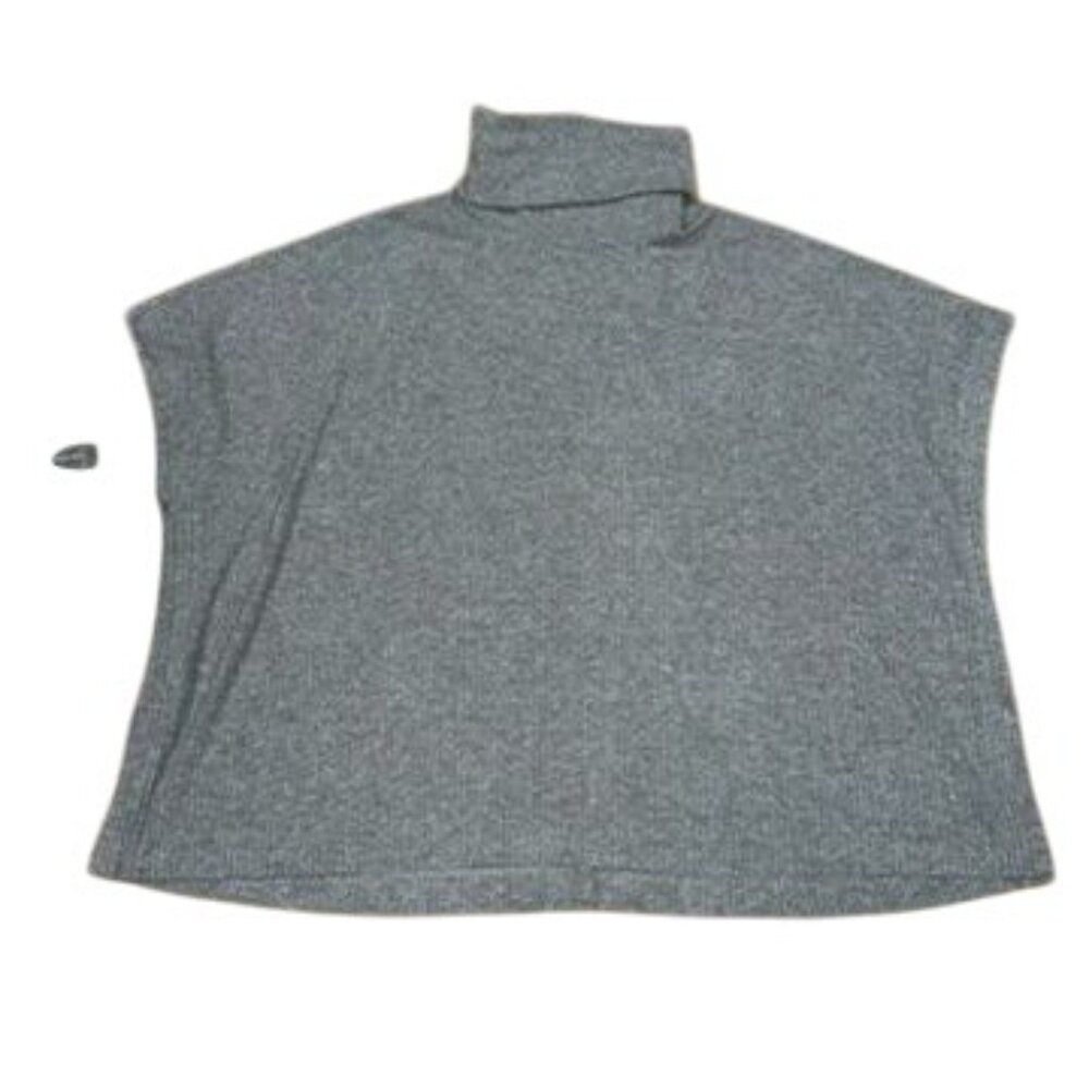 Van Heusen Womens Gray  Turtleneck Stretchable Ribbed Poncho Size XS Casual